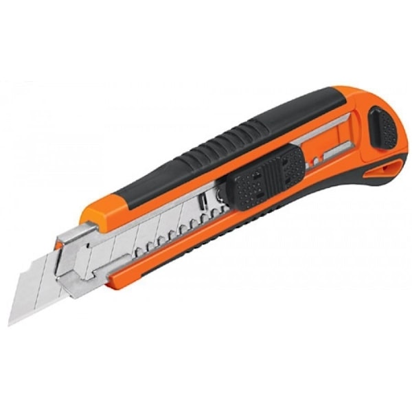 Set med 2 produkter. Infällbar kniv med autom. bladbyte, 25mm blad 3 st Truper®