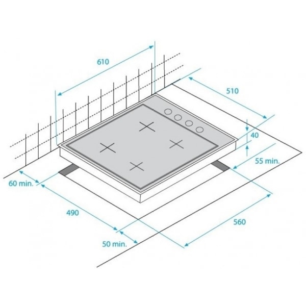 Built-In Gas Hob, HIBG64120SX, Beko