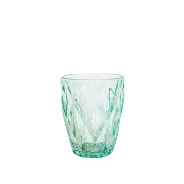 Set med 5 produkter. Drikkeglass lav CORAL 250ml, D8xH10cm, turkis