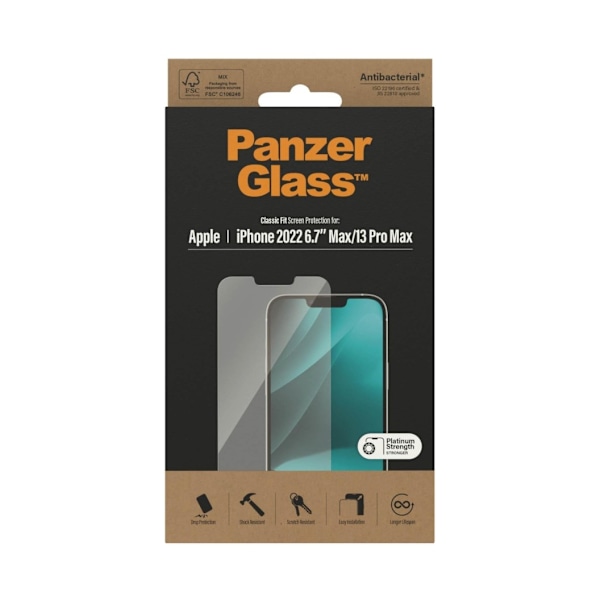 PanzerGlass, Skjermbeskytter, Apple, iPhone 14 Plus/13 Pro Max, Glass, Transparent, Classic Fit