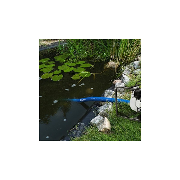 Litteä letku AQUA - FLAT PE / EVA setissä letkunkiristimellä WP1 - 1 "- 10m Blue