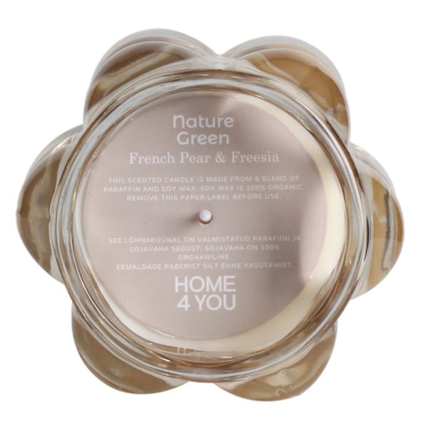 Doftljus i glas NATURE GREEN H9,2cm, French Pear & Freesia