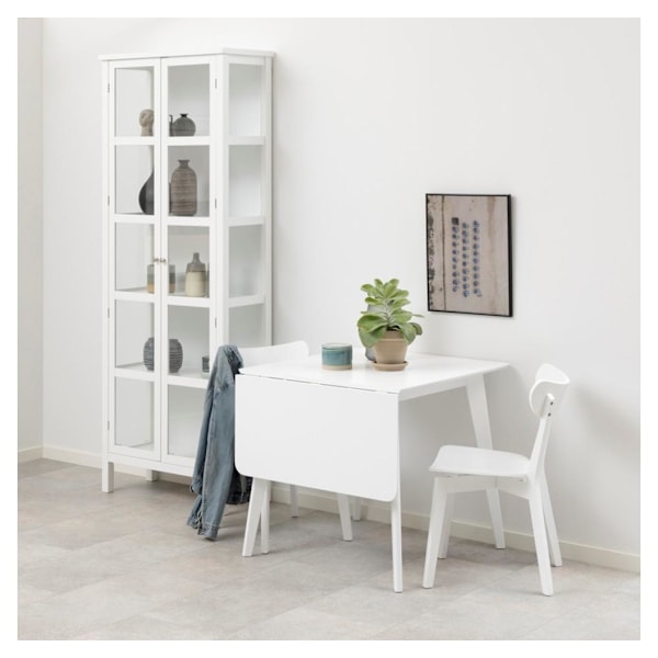 Spisebord ROXBY, 80/120x80xH76cm, hvid