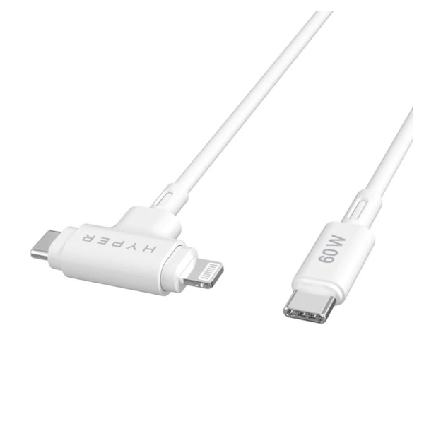 Hyper, HyperJuice Silicone USB-C - USB-C ja Lightning Hybrid 60 W -kaapeli