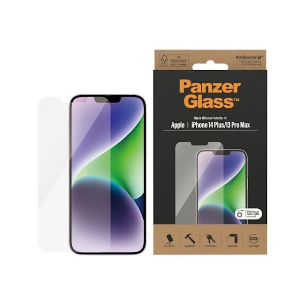 PanzerGlass, Näytönsuoja, Apple, iPhone 14 Plus/13 Pro Max, Lasi, Läpinäkyvä, Classic Fit