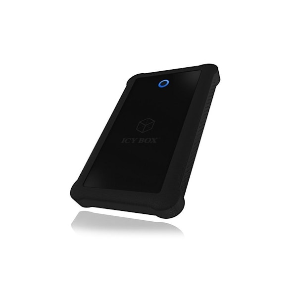 Raidsonic, 2,5" ICY BOX, IB-233U3-B Ulkoinen kotelo 2,5" SATA HDD/SSD:lle USB 3.0 -liitännällä ja silikonisuojakotelolla musta
