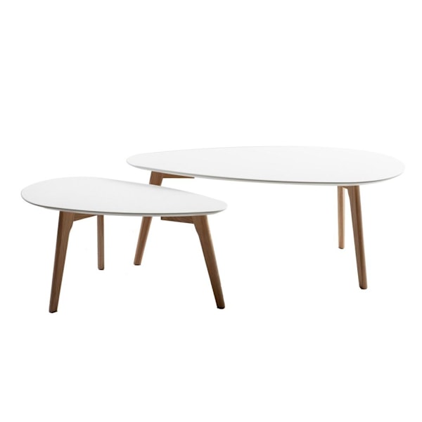 Sofabord HELENA 2 stk sett 70x35xH35cm, 100x50xH40cm, hvit