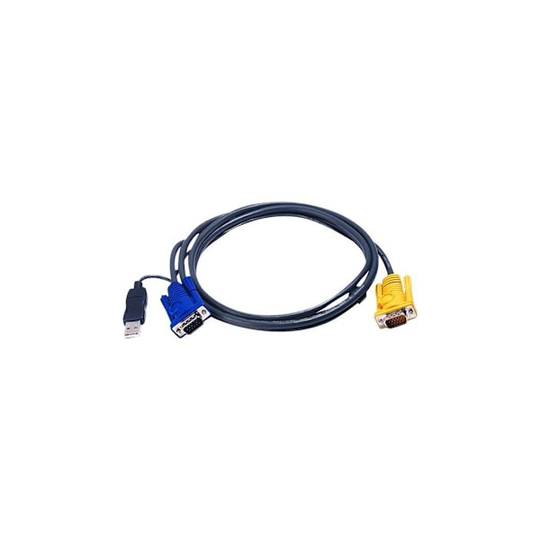 Aten, 1,8M USB KVM-kabel med 3 i 1 SPHD og innebygd PS/2 til USB-omformer, 2L-5202UP
