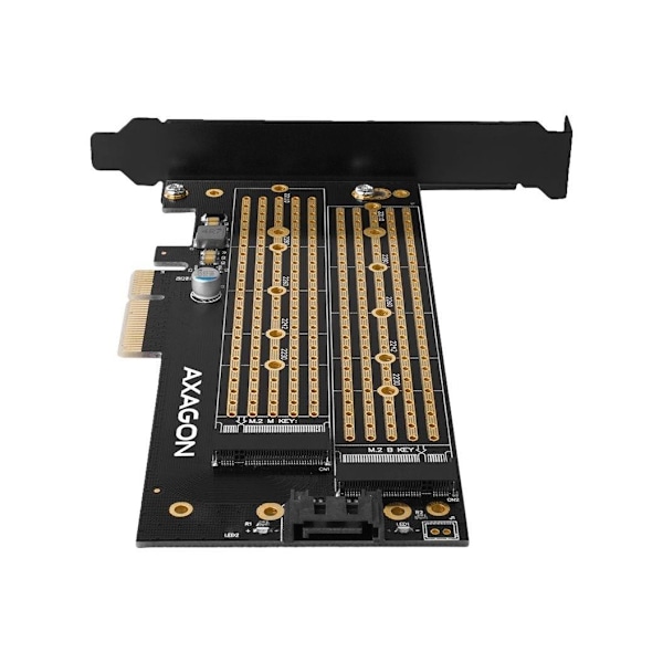 AXAGON, PCI-Express x4-adapter til at forbinde op til to M.2-diske til en computer, PCEM2-D