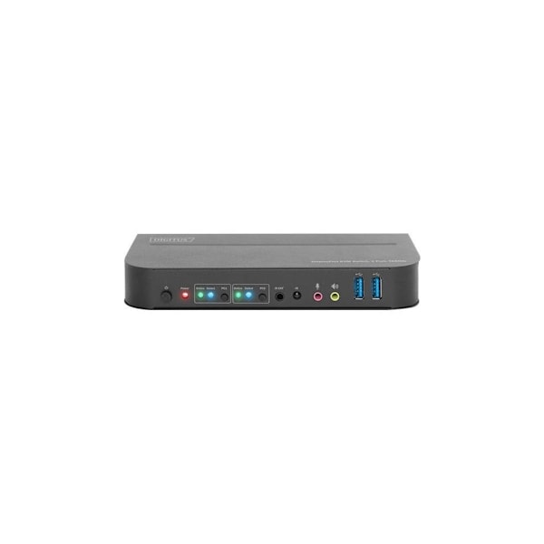 Digitus, KVM-svitsj, 2-porter, 4K60Hz, 2 x DP-inngang, 1 x DP/HDMI-utgang, DS-12850