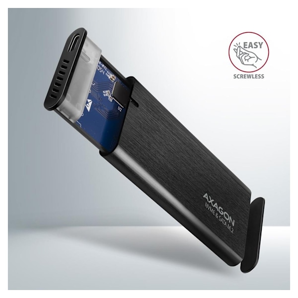 AXAGON, ekstern USB-C 3.2 Gen 2 metallboks for M.2 NVMe & SATA SSD-disker, EEM2-SB2