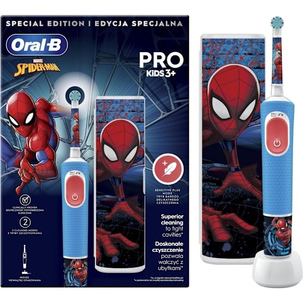 Oral-B, elektrisk tannbørste med reiseveske, Vitality PRO Kids Spiderman