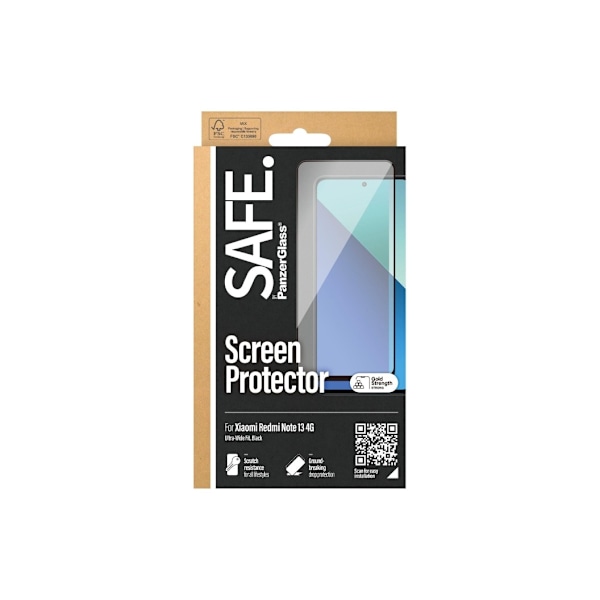 SAFE by PanzerGlass skjermbeskytter Xiaomi Redmi Note 13 4G, Ultra-Wide Fit
