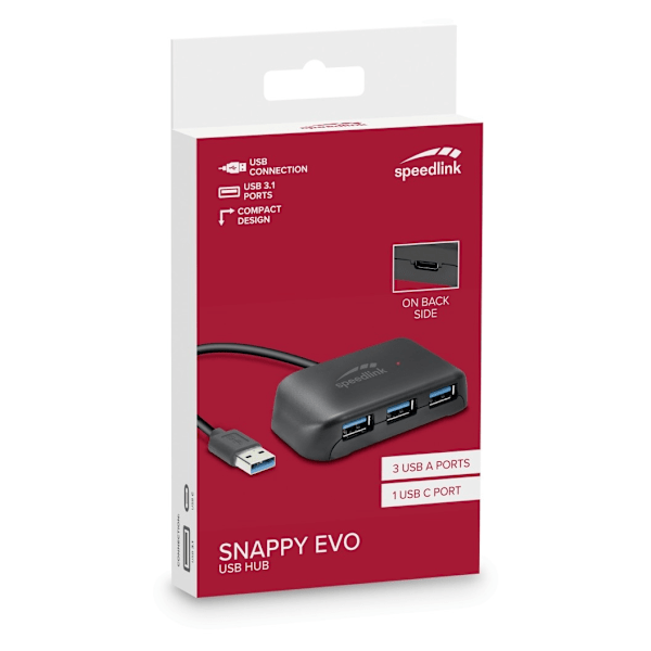 Speedlink USB-hub Snappy Evo 4-port (SL-140109-BK)