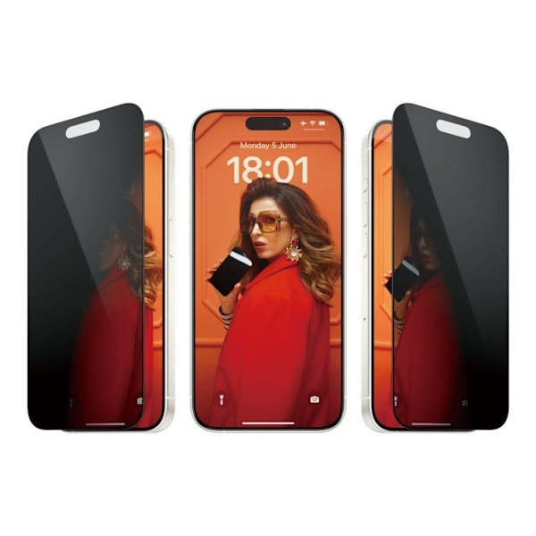 PanzerGlass, Skjermbeskytter, Apple, iPhone 15 Pro, Glass, Svart, Ultra-Wide Fit m. EasyAligner