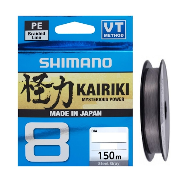 Flettet fiskesnøre Shimano Kairiki 8 PE Stålgrå 150m 0,215mm 20,8kg