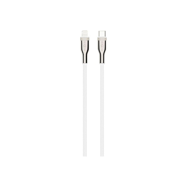 Kiinteä, USB-C/Lightning, punottu kaapeli, FIXDB-CL12-WH