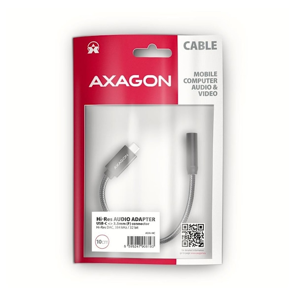 AXAGON, ADA-HC USB-C - HI-RES DAC Audio Adapter