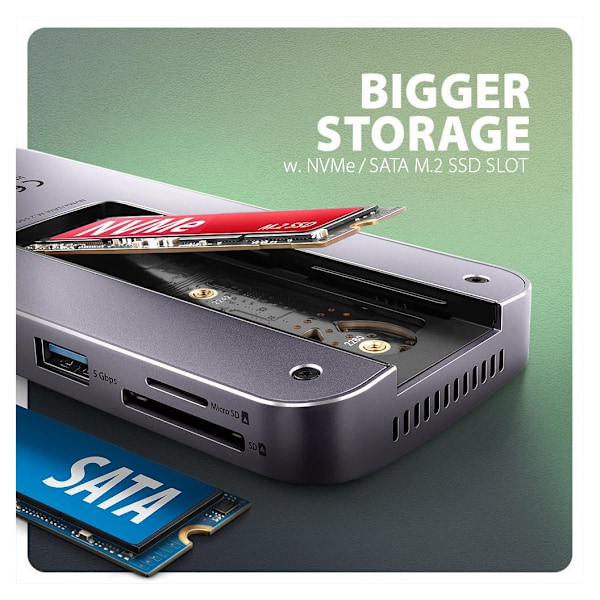 AXAGON, USB-C 10Gbps GEN2COMBO 12in1-keskitin, HMC-12GM2