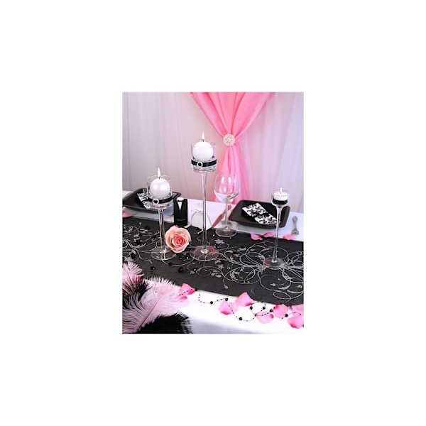 Organza sort med trykk