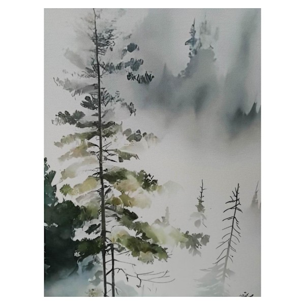 Seinätaide WALLY 45x60cm, sumuinen metsä