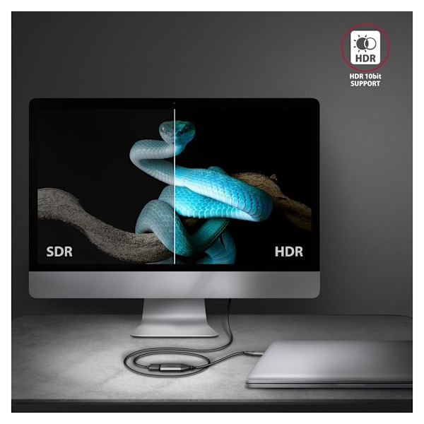 AXAGON, USB-C till HDMI, Aktiv omvandlare