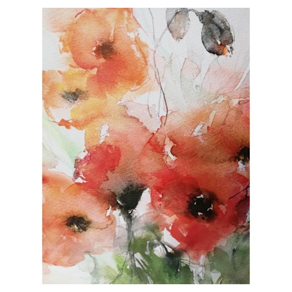Wall art WALLY 40x40cm, poppies
