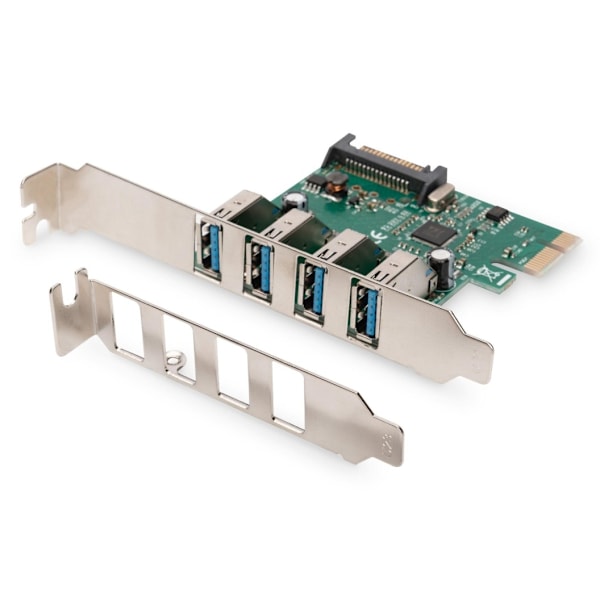Digitus, USB 3.0, 4 porter, PCI Express tilleggskort 4 porter A/F ekstern, VL805 brikkesett, DS-30221-1