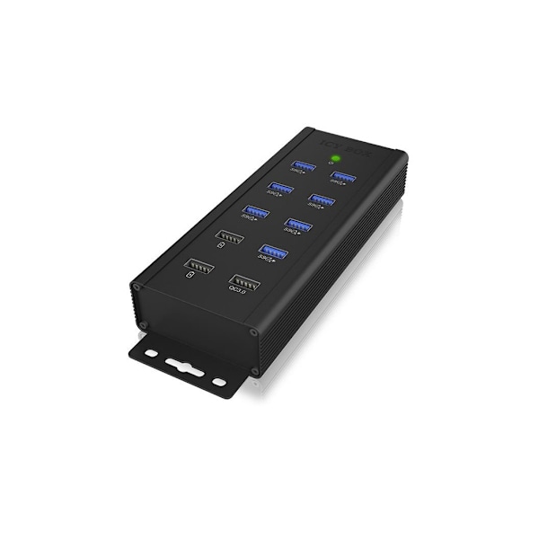 Raidsonic, USB-keskitin, 7-porttinen teollisuuskeskitin, IB-HUB1703-QC3