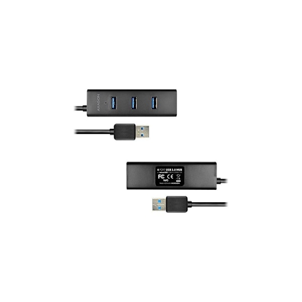 AXAGON, neliporttinen USB 3.0 -keskitin, jossa nopea lataus ja virtatuki, HUE-S2B
