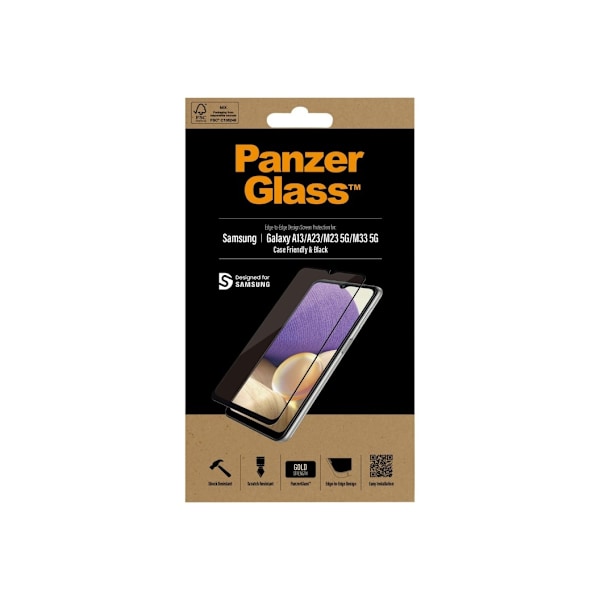 PanzerGlass, Skærmbeskytter, Samsung, Galaxy A13/M23 5G/M33 5G, Glas, Sort, Case Friendly