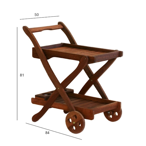 Serveringsvagn VICTORIA 84x50xH81cm, meranti