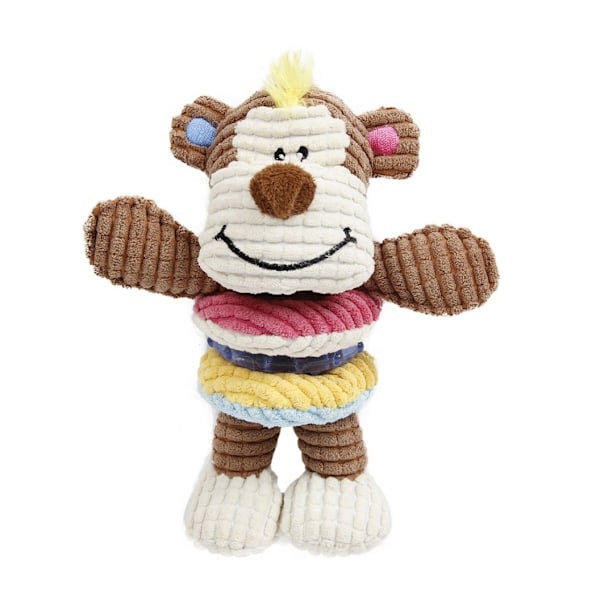 Hundleksak Monkey Play Squeaker & TPR Ring 16x19cm