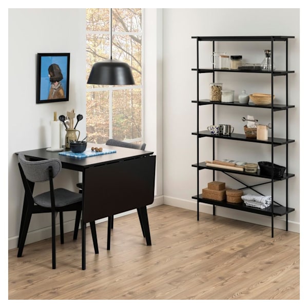 Spisebord ROXBY, 80/120x80xH76cm, sort