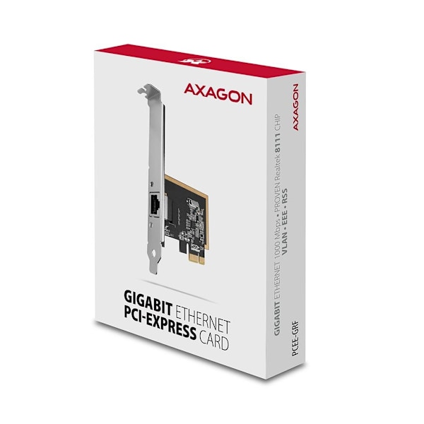 AXAGON, Gigabit Ethernet PCI-Express netværkskort med gennemprøvet Realtek chipset version, PCEE-GRF