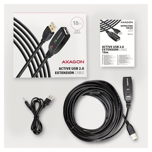 AXAGON, USB Type-A til USB Type-A, USB Repeater-kabel, ADR-210