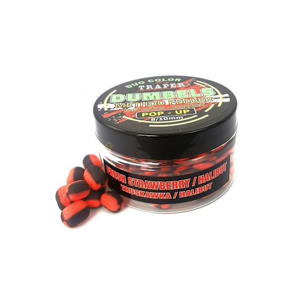 Groundbait TRAPER Dumbels duo color Pop-Up 8-10mm 30g mansikka/pallasta