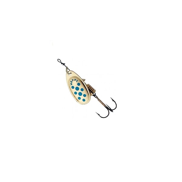 Spinner MEPPS COMET-4 8,0g gull/blå prikker
