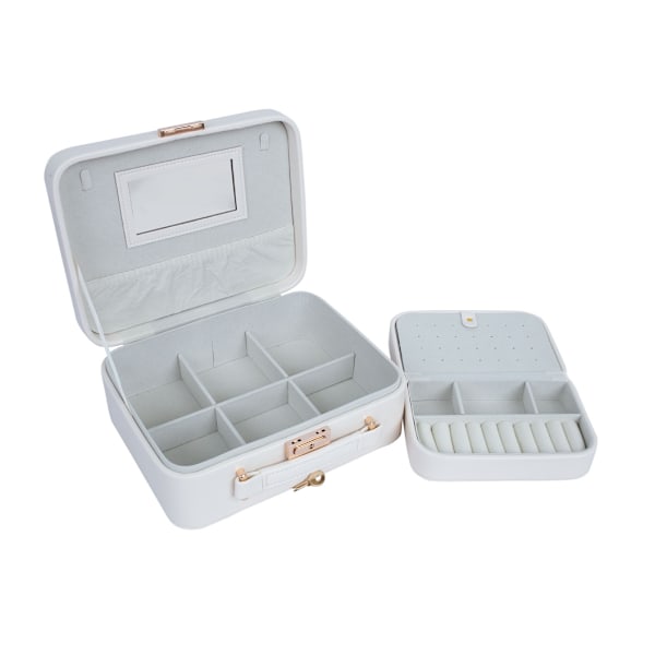 Smyckeskrin SEZANE TRAVEL 23,5x18,5x9cm, vit