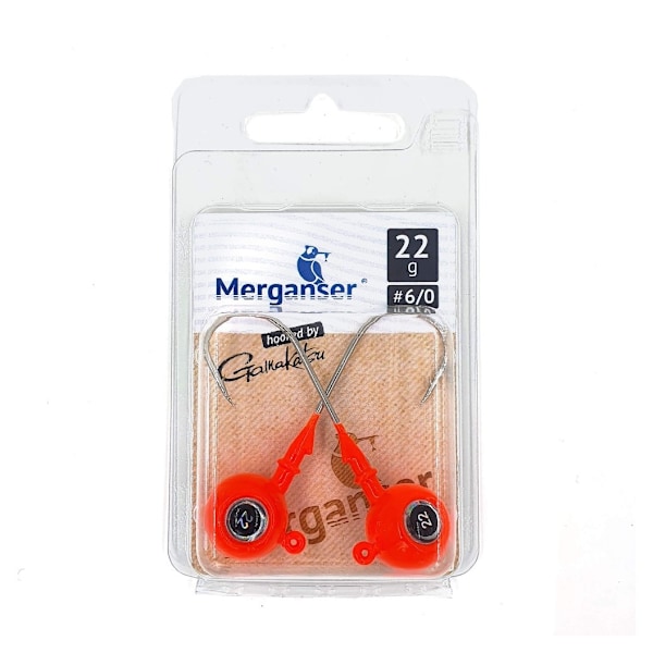 Jigipää, 3D Eyes, 8 g, punainen, koukkuun Gamakatsu 5/0, 2 kpl, Merganser