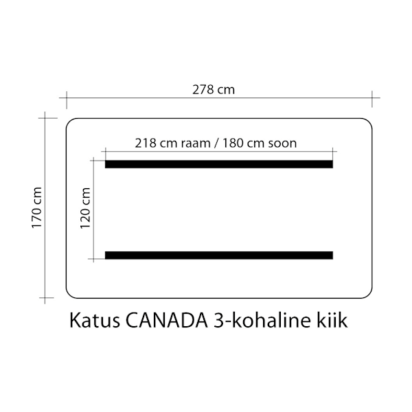 Svingtak CANADA 170x278cm, mørkegrønn