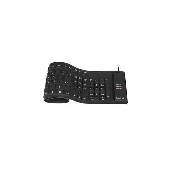 Logilink, Joustava näppäimistö, Joustava vedenpitävä näppäimistö USB + PS/2, ID0019A
