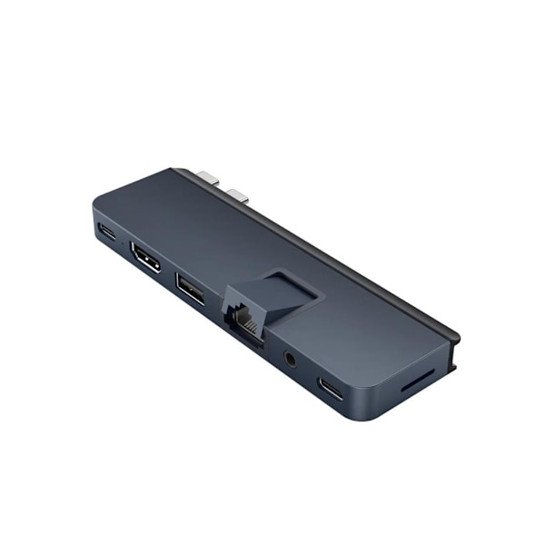 Hyper, HyperDrive Dual USB-C TB -yhteensopiva 7-in-2-keskitin yleisellä USB-C-ulkoisovittimella MacBook Airille/Prolle 2016-2020