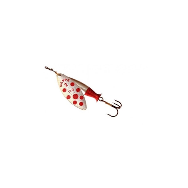 Spinner MEPPS AGLIA LONG HEAVY-3 24g hopea/punaiset pisteet/punainen