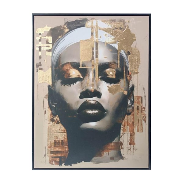 Väggkonst WALLY 60x80cm, kvinna i guld 2