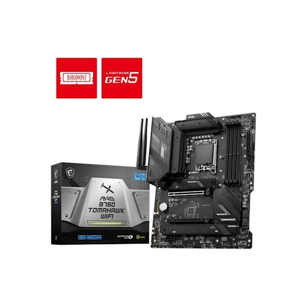 Emolevy MSI Intel b760 express (lga1700, atx, muisti ddr5, muistipaikat 4, 1xpci-express 1x, 2xpci-express 16x, 3xm.2)