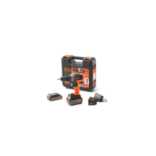 BLACK & DECKER, sladdlös borrmaskin/skruvdragare med 2,0 Ah/4,0 Ah batteri, BCD003MEM2K-QW