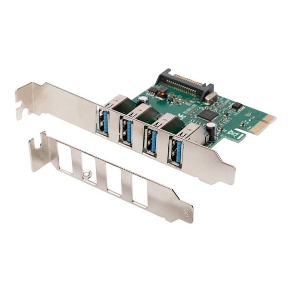 Digitus, USB 3.0, 4 porter, PCI Express tilleggskort 4 porter A/F ekstern, VL805 brikkesett, DS-30221-1