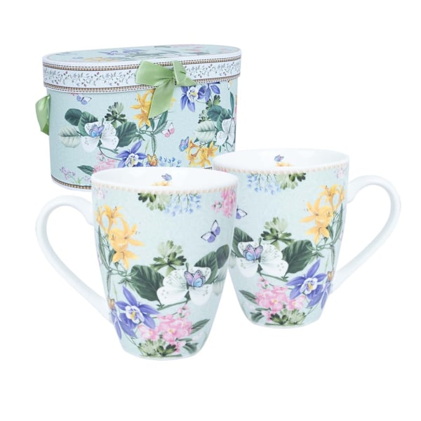 Krus MIA FLORA H10,5cm 340ml 2stk i gaveeske