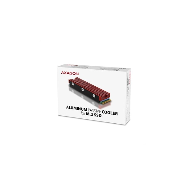 AXAGON, Passiv aluminiumskjøler for alle M.2 SSD-er, størrelse 2280, høy 12 mm, CLR-M2